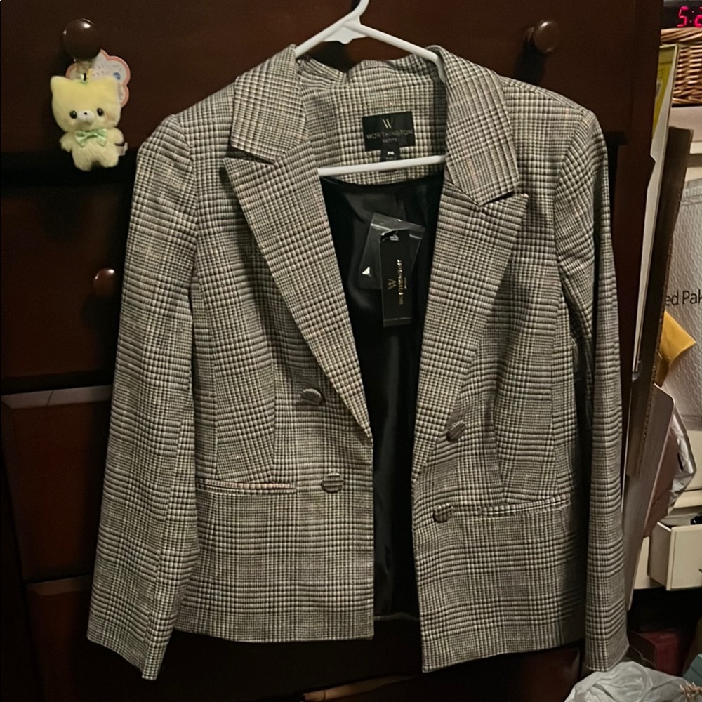 Worthington Petite Shimmery Suit Blazer-Jacket